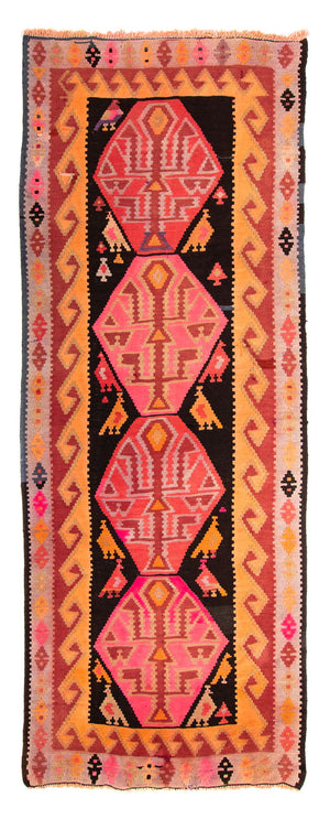 Tapis de couloir Tapis Kelim - Vieux - 265 x 110 cm - multicolore