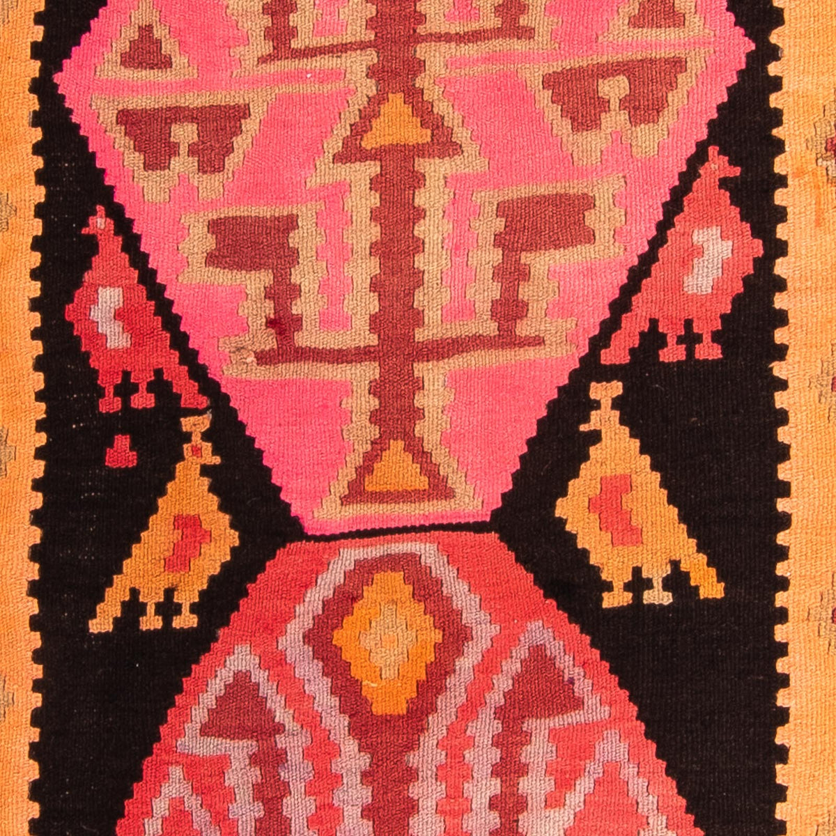 Tapis de couloir Tapis Kelim - Vieux - 265 x 110 cm - multicolore