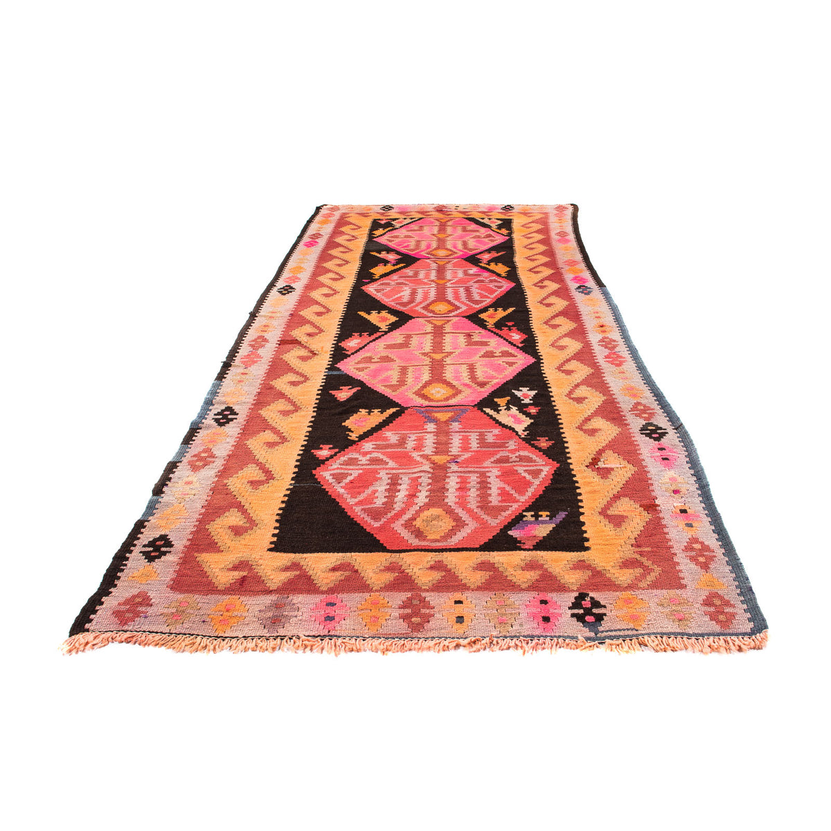 Tapis de couloir Tapis Kelim - Vieux - 265 x 110 cm - multicolore