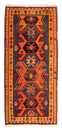 Tapis de couloir Tapis Kelim - Vieux - 220 x 110 cm - multicolore