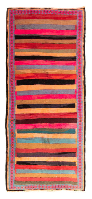Tapis de couloir Tapis Kelim - Vieux - 340 x 140 cm - multicolore