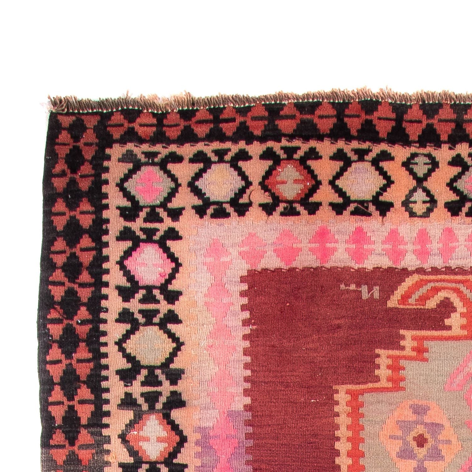 Tapis de couloir Tapis Kelim - Vieux - 395 x 180 cm - multicolore