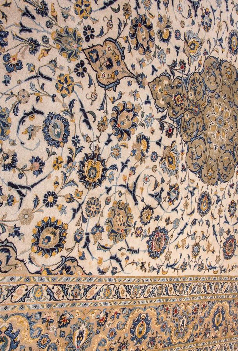 Tapis persan - Keshan - 415 x 295 cm - beige