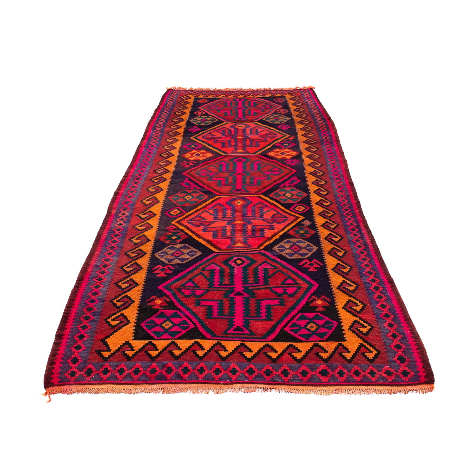 Tapis de couloir Tapis Kelim - Vieux - 345 x 150 cm - multicolore