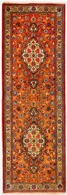 Tapis de couloir Tapis persan - Ghom - 213 x 70 cm - orange