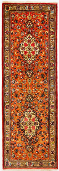 Tapis de couloir Tapis persan - Ghom - 213 x 70 cm - orange
