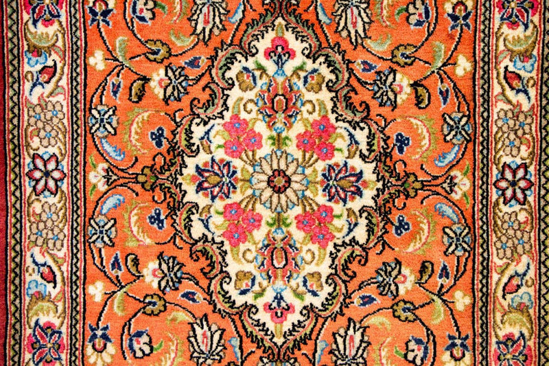 Tapis de couloir Tapis persan - Ghom - 213 x 70 cm - orange