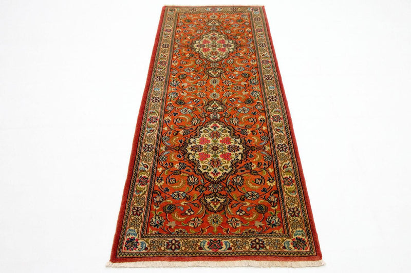 Tapis de couloir Tapis persan - Ghom - 213 x 70 cm - orange