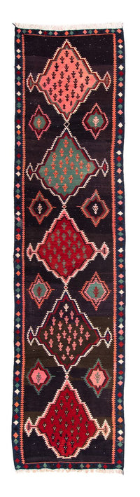 Tapis de couloir Tapis Kelim - Vieux - 370 x 100 cm - multicolore