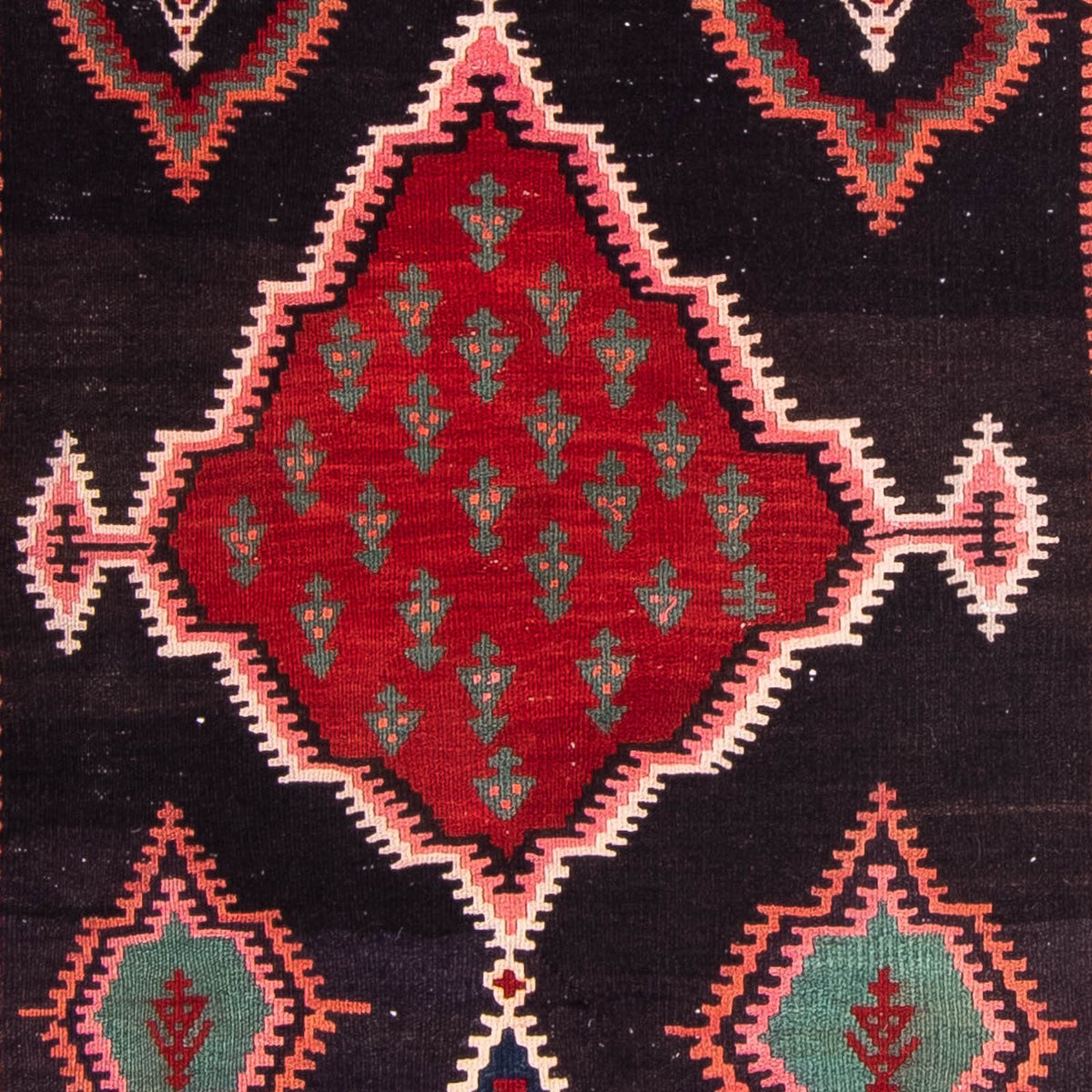 Tapis de couloir Tapis Kelim - Vieux - 370 x 100 cm - multicolore