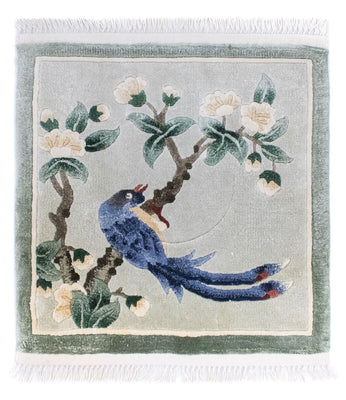 Tapis en soie - Soie chinoise carré  - 31 x 31 cm - multicolore