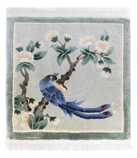 Tapis en soie - Soie chinoise carré  - 31 x 31 cm - multicolore