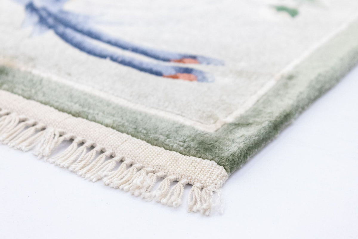 Tapis en soie - Soie chinoise carré  - 31 x 31 cm - multicolore