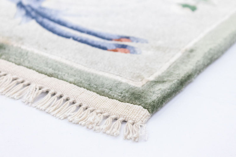 Tapis en soie - Soie chinoise carré  - 31 x 31 cm - multicolore