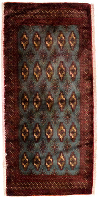 Tapis Turkaman - 130 x 60 cm - bleu