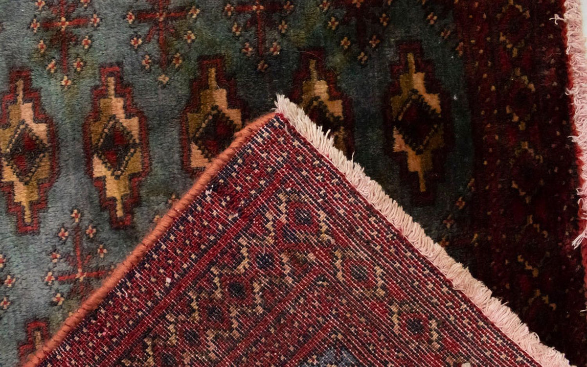 Tapis Turkaman - 130 x 60 cm - bleu