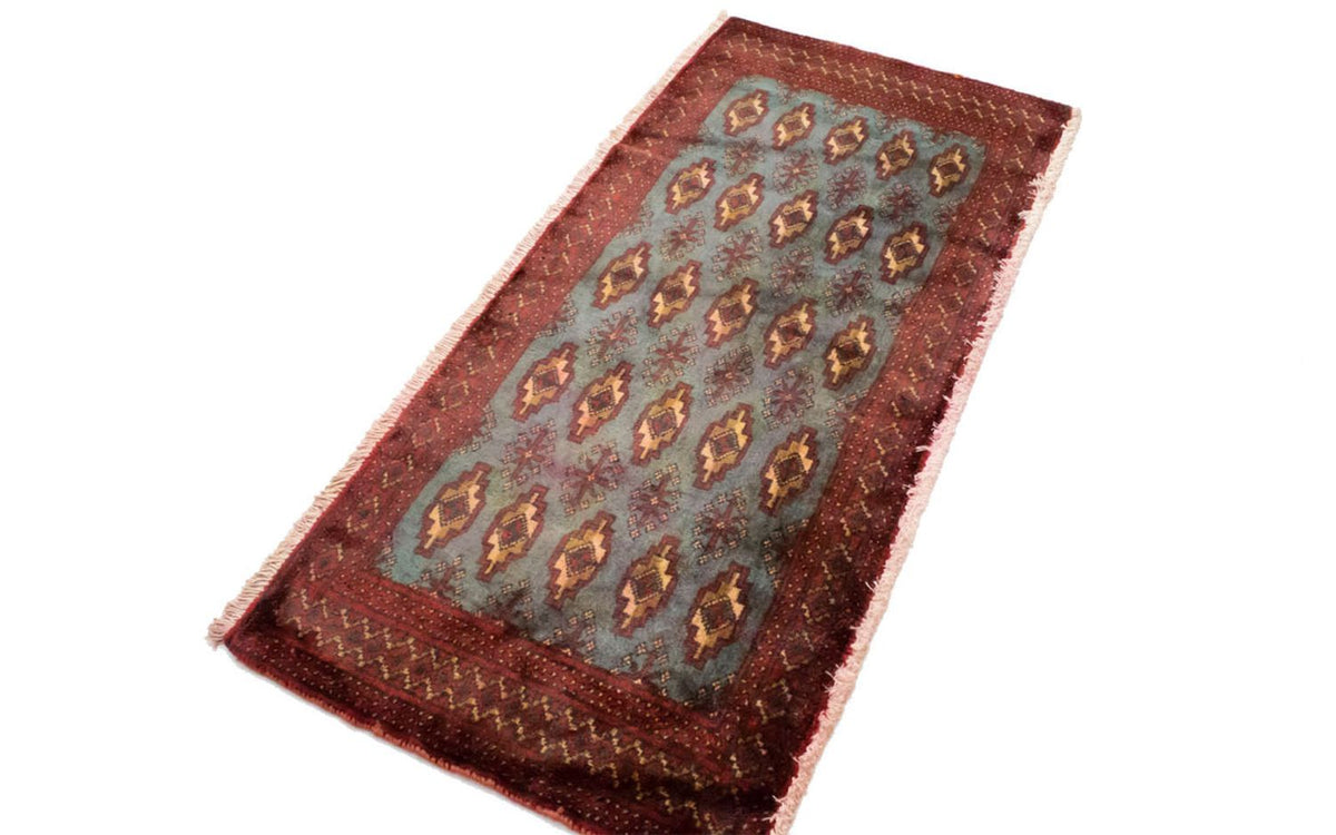 Tapis Turkaman - 130 x 60 cm - bleu