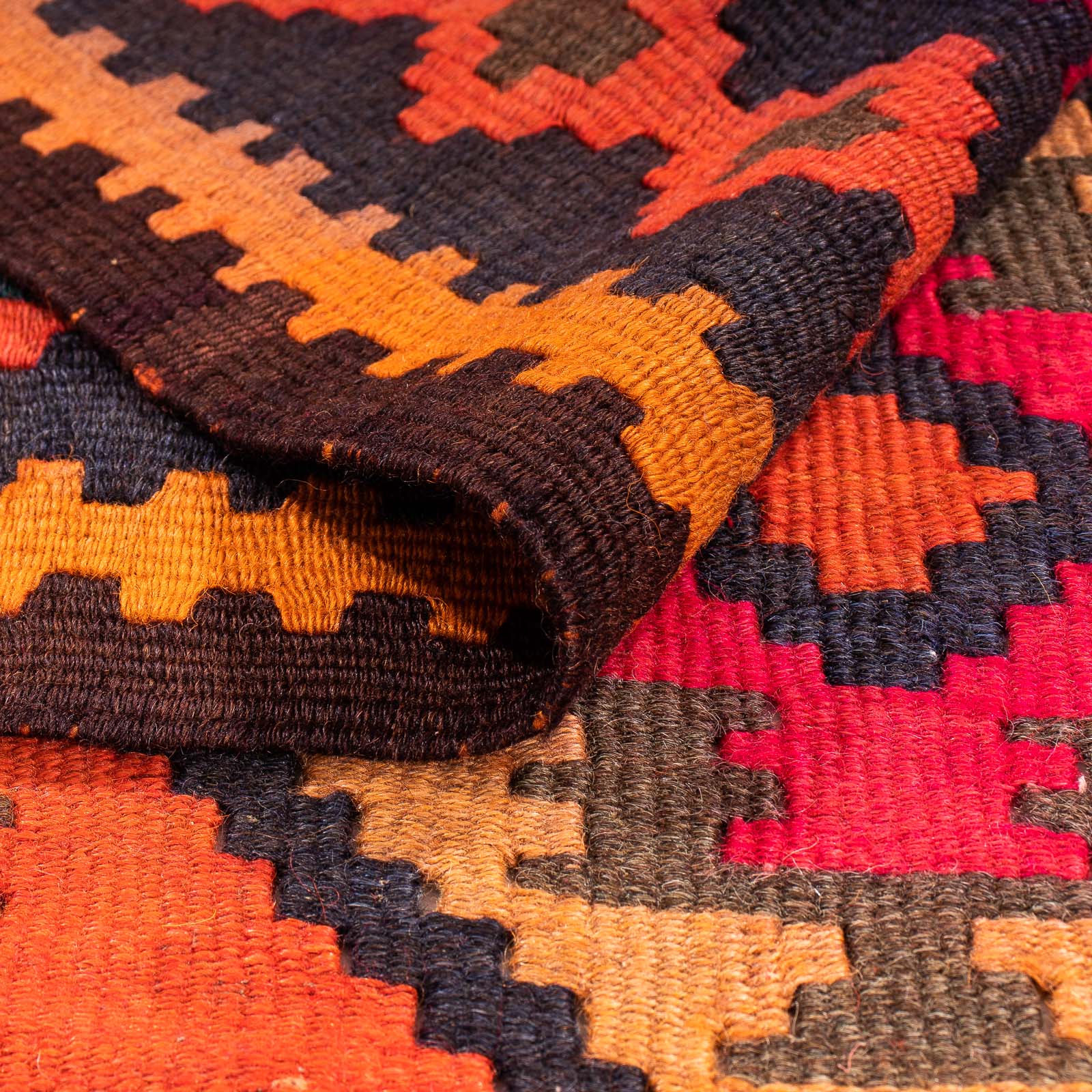 Tapis de couloir Tapis Kelim - Vieux - 225 x 150 cm - multicolore