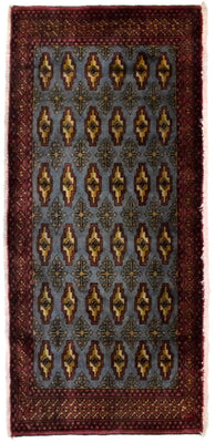 Tapis Turkaman - 130 x 60 cm - bleu