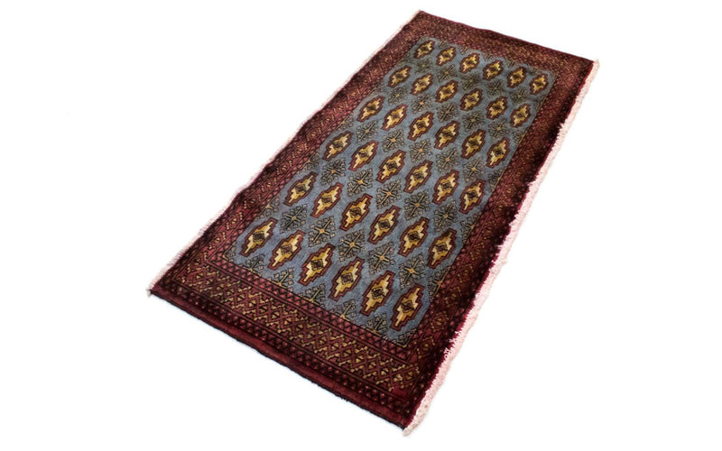 Tapis Turkaman - 130 x 60 cm - bleu