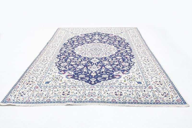 Tapis persan - Nain - Royal - 302 x 207 cm - bleu foncé
