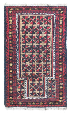 Tapis Belutsch - 129 x 78 cm - bleu