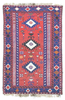 Tapis Belutsch - 128 x 77 cm - rouge
