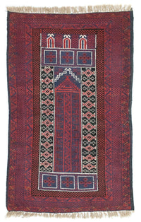 Tapis Belutsch - 131 x 85 cm - rouge