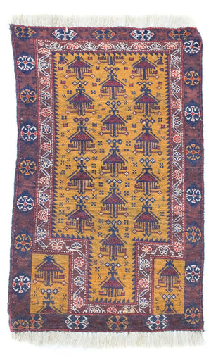 Tapis Belutsch - 131 x 74 cm - jaune