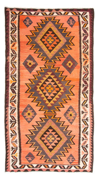 Tapis de couloir Tapis Kelim - Vieux - 265 x 140 cm - multicolore