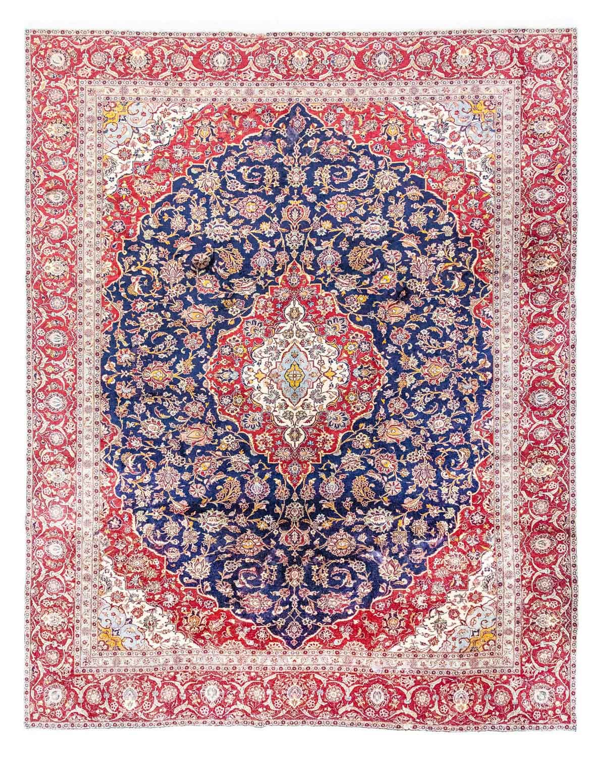 Tapis persan - Keshan - 367 x 285 cm - bleu foncé
