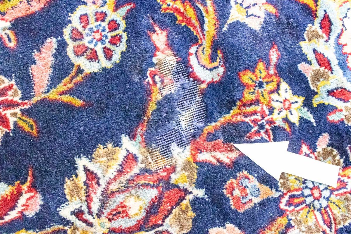 Tapis persan - Keshan - 367 x 285 cm - bleu foncé