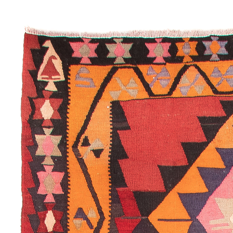 Tapis de couloir Tapis Kelim - Vieux - 390 x 150 cm - rouge