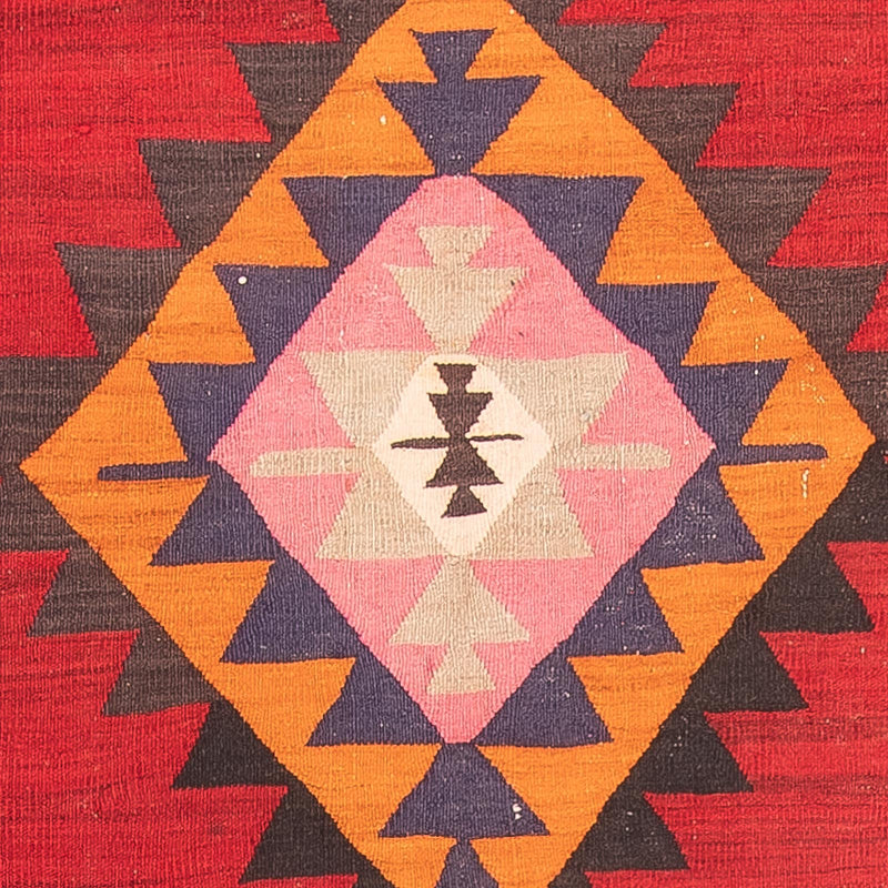 Tapis de couloir Tapis Kelim - Vieux - 390 x 150 cm - rouge