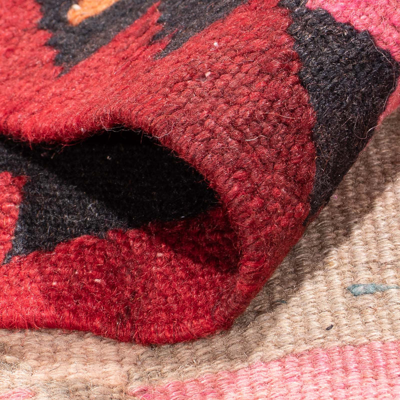 Tapis de couloir Tapis Kelim - Vieux - 390 x 150 cm - rouge