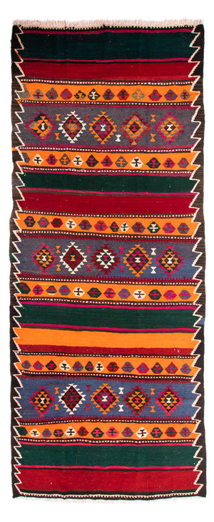 Tapis de couloir Tapis Kelim - Vieux - 350 x 140 cm - multicolore