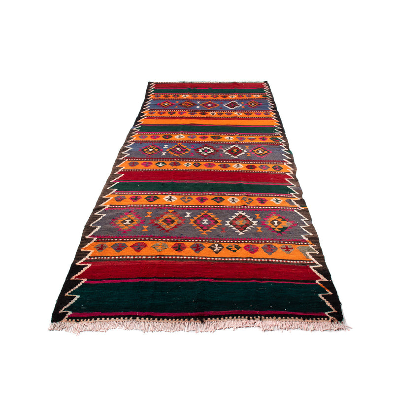 Tapis de couloir Tapis Kelim - Vieux - 350 x 140 cm - multicolore