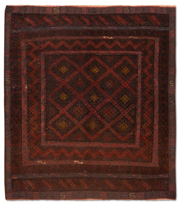 Tapis Kelim - Oriental - 139 x 118 cm - marron