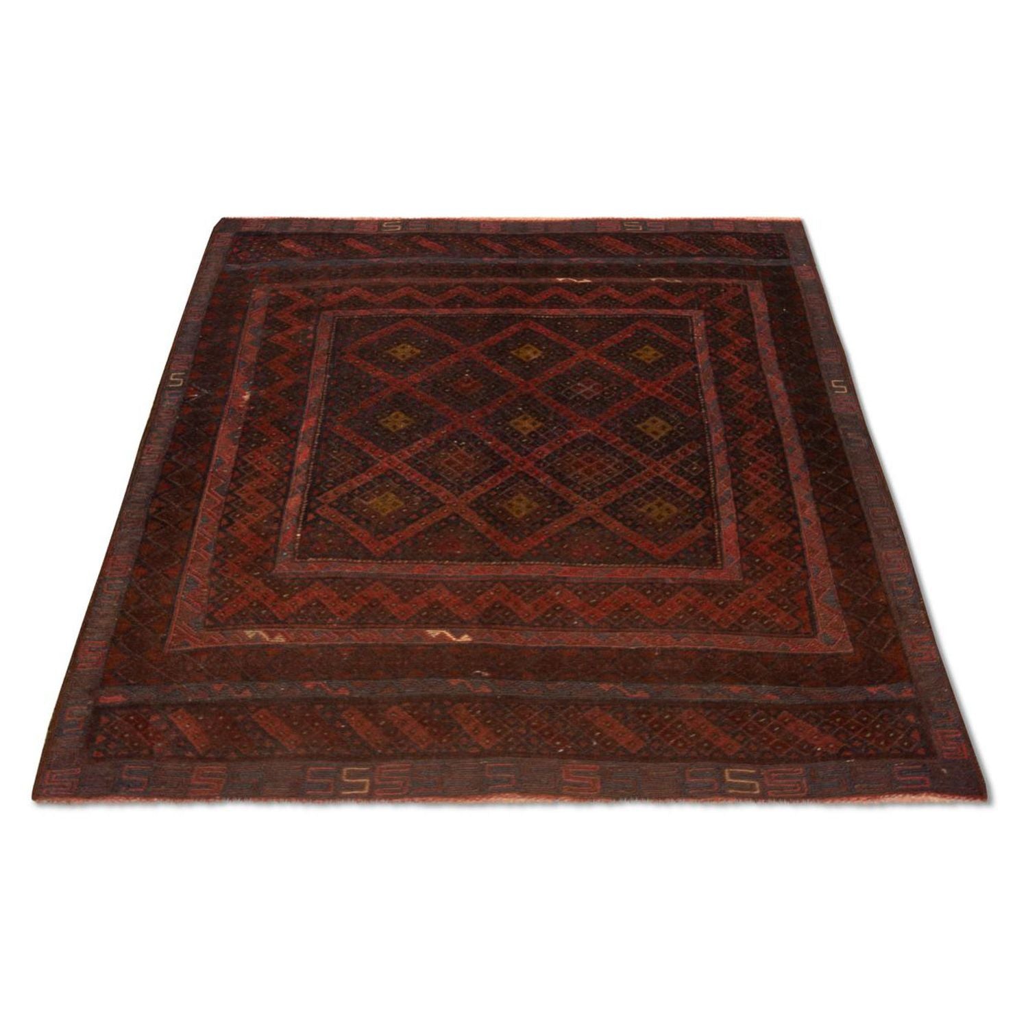 Tapis Kelim - Oriental - 139 x 118 cm - marron