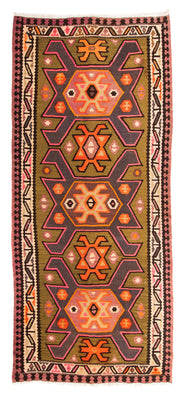 Tapis de couloir Tapis Kelim - Vieux - 305 x 145 cm - multicolore