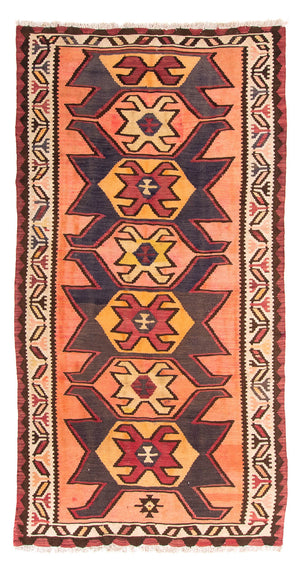 Tapis de couloir Tapis Kelim - Vieux - 265 x 140 cm - multicolore