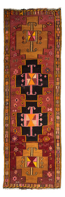 Tapis de couloir Tapis Kelim - Vieux - 375 x 130 cm - multicolore