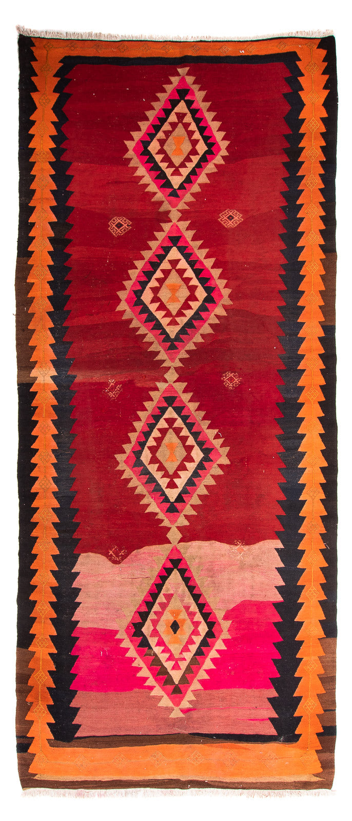 Tapis de couloir Tapis Kelim - Vieux - 360 x 160 cm - multicolore