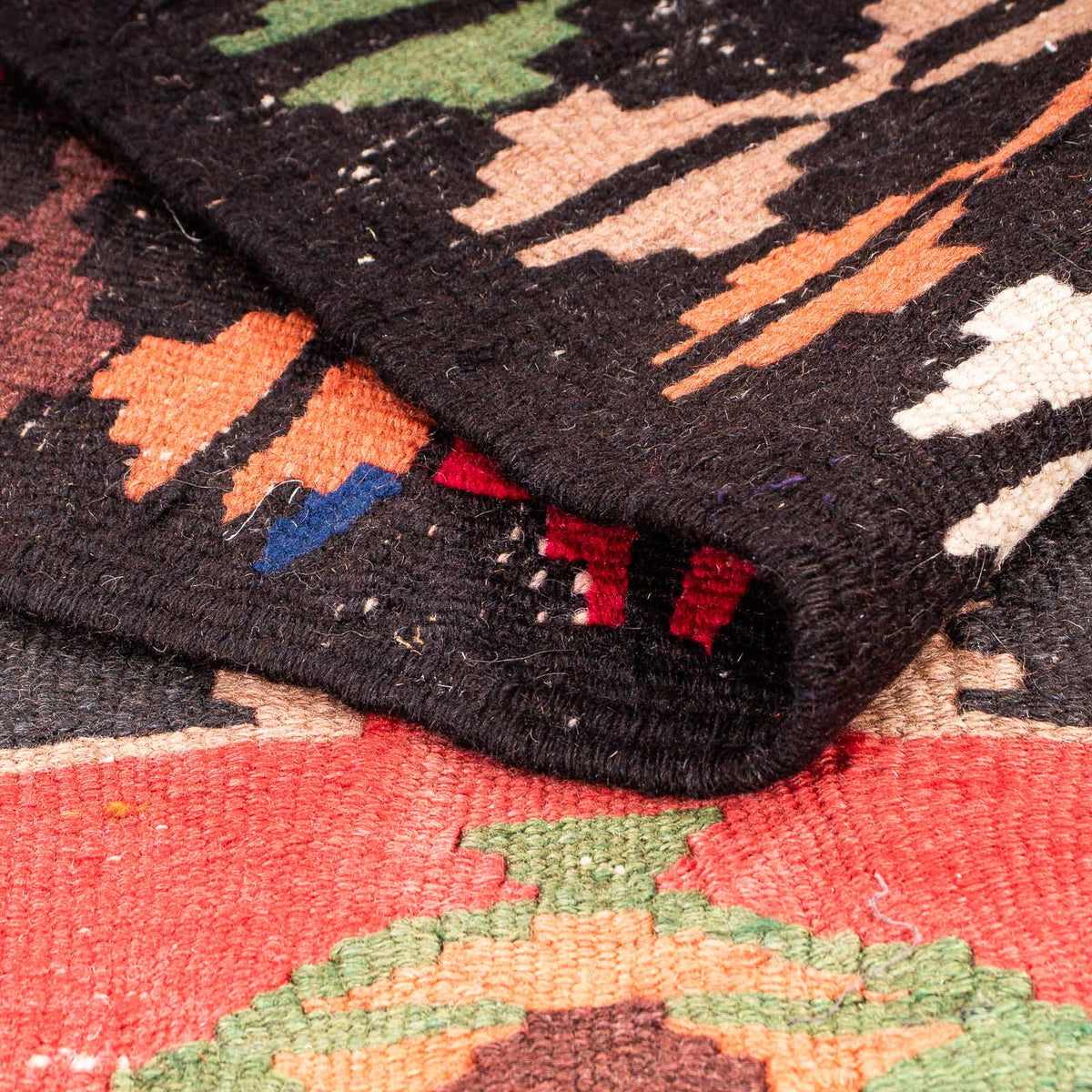 Tapis de couloir Tapis Kelim - Vieux - 330 x 137 cm - multicolore