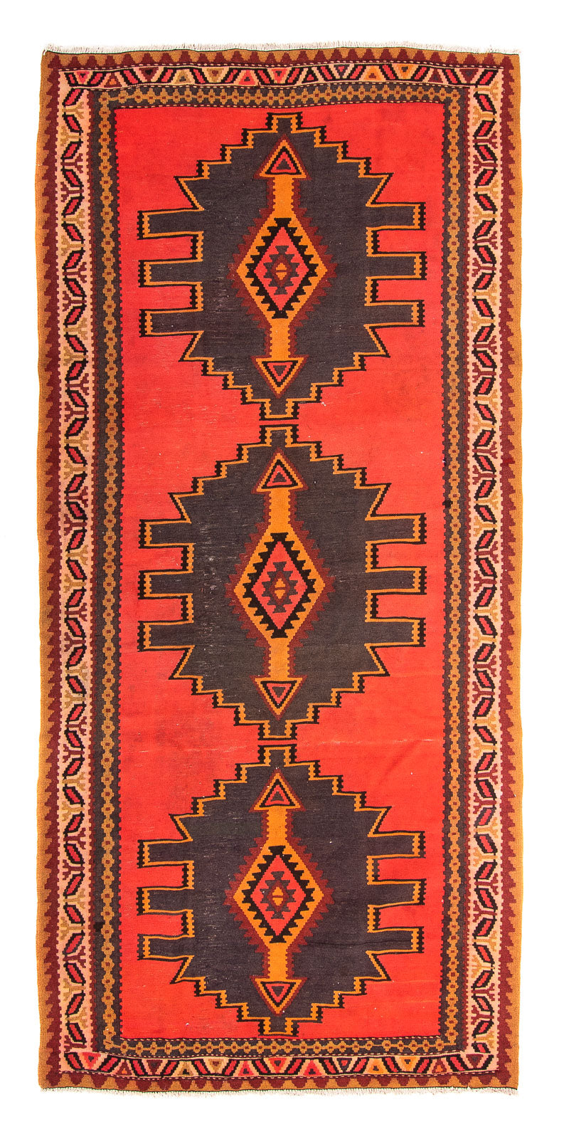 Tapis de couloir Tapis Kelim - Vieux - 290 x 150 cm - multicolore