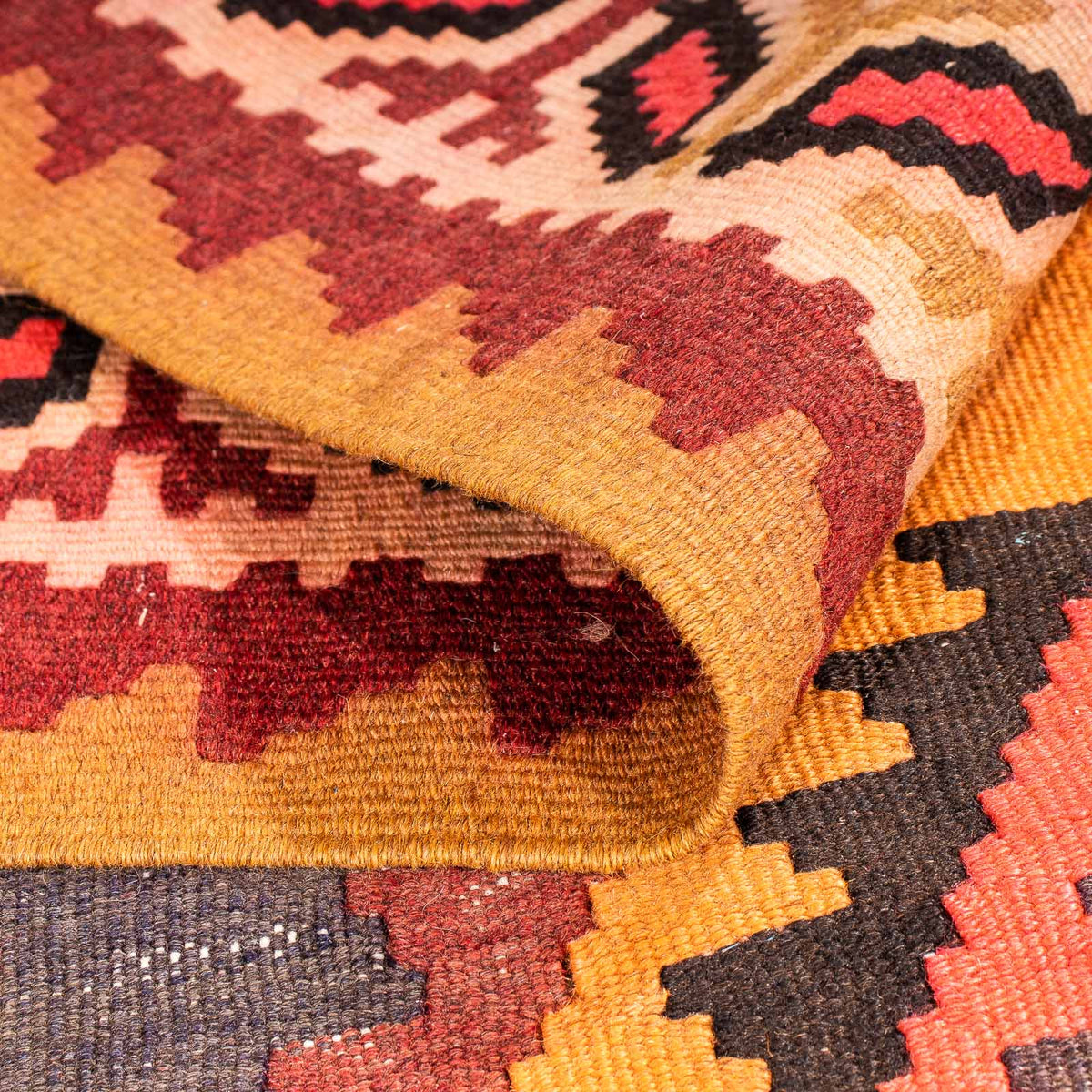 Tapis de couloir Tapis Kelim - Vieux - 290 x 150 cm - multicolore