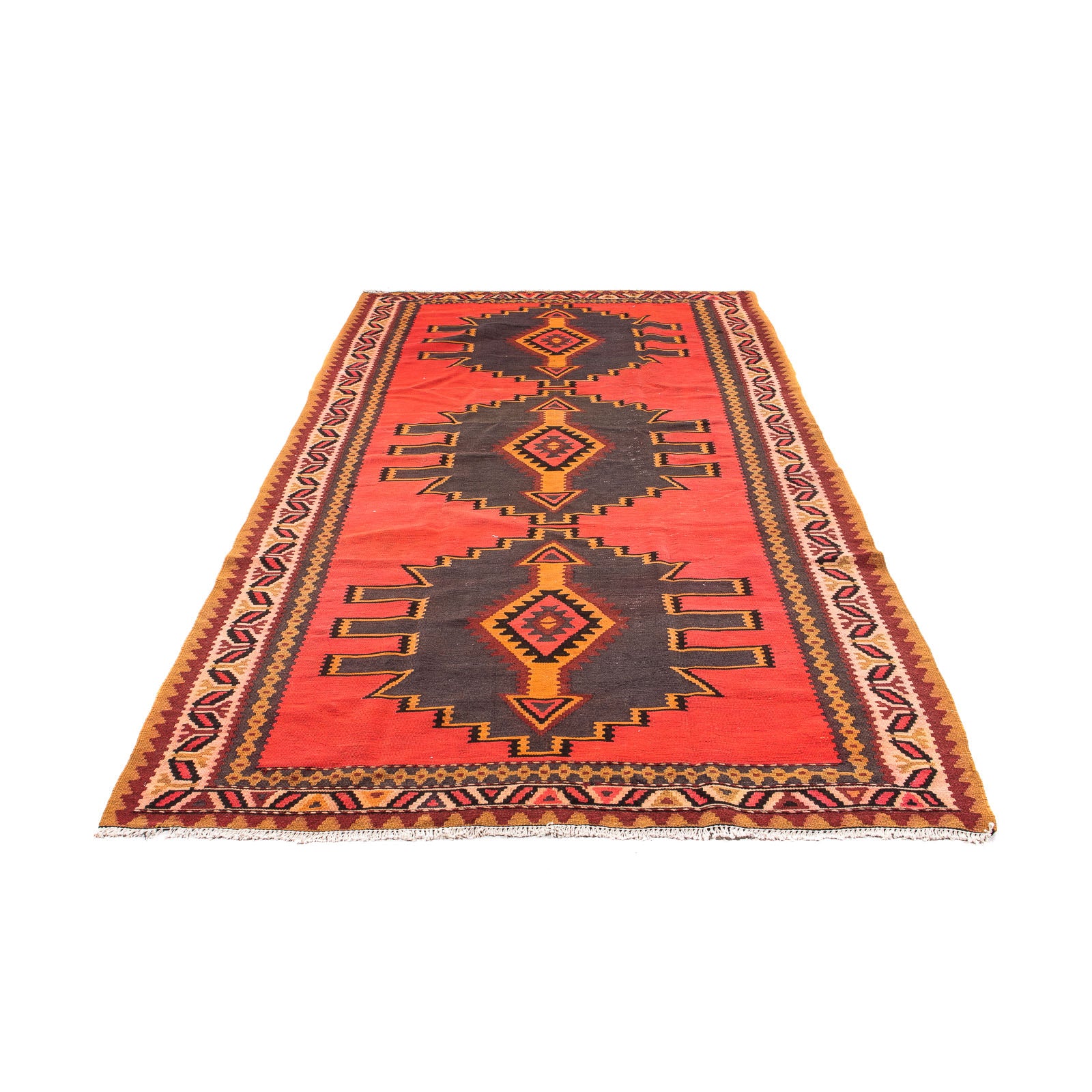 Tapis de couloir Tapis Kelim - Vieux - 290 x 150 cm - multicolore