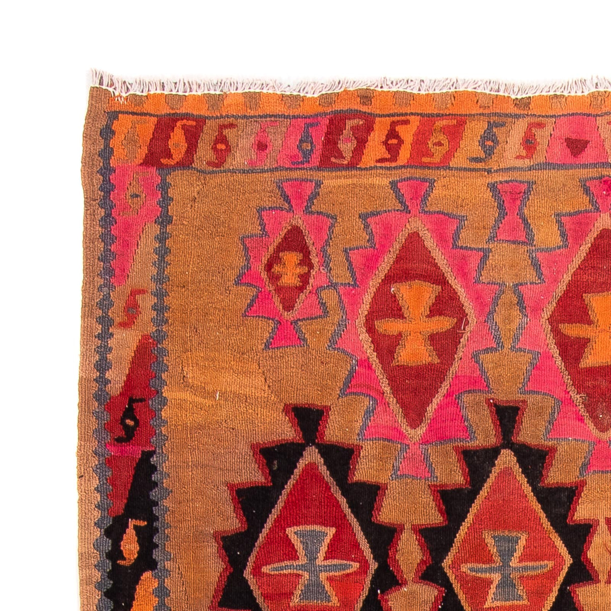 Tapis de couloir Tapis Kelim - Vieux - 308 x 145 cm - multicolore