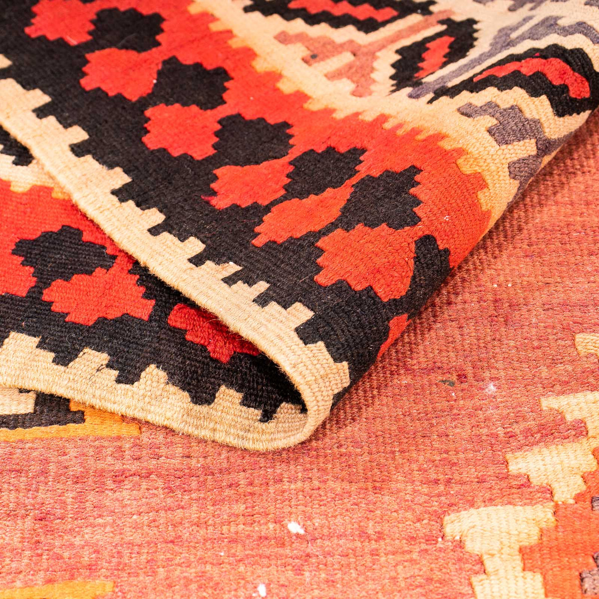 Tapis de couloir Tapis Kelim - Vieux - 300 x 150 cm - multicolore