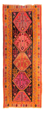 Tapis de couloir Tapis Kelim - Vieux - 355 x 142 cm - multicolore